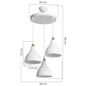 Φωτιστικό οροφής τρίφωτο Lofty  Ε27 λευκό Φ40x80εκ - Image 4