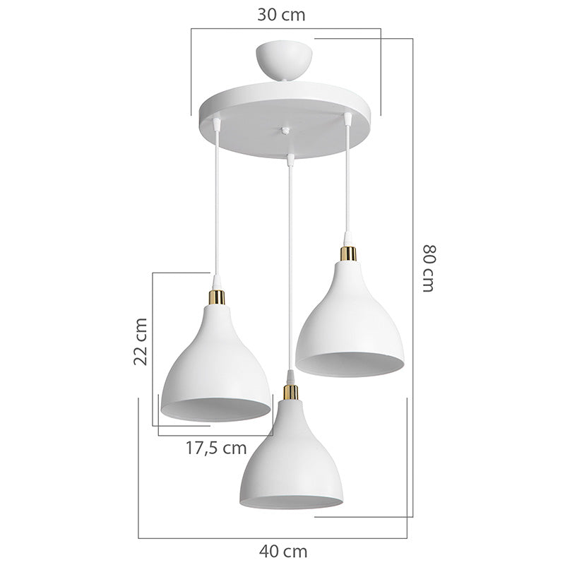 Φωτιστικό οροφής τρίφωτο Lofty  Ε27 λευκό Φ40x80εκ - Image 4