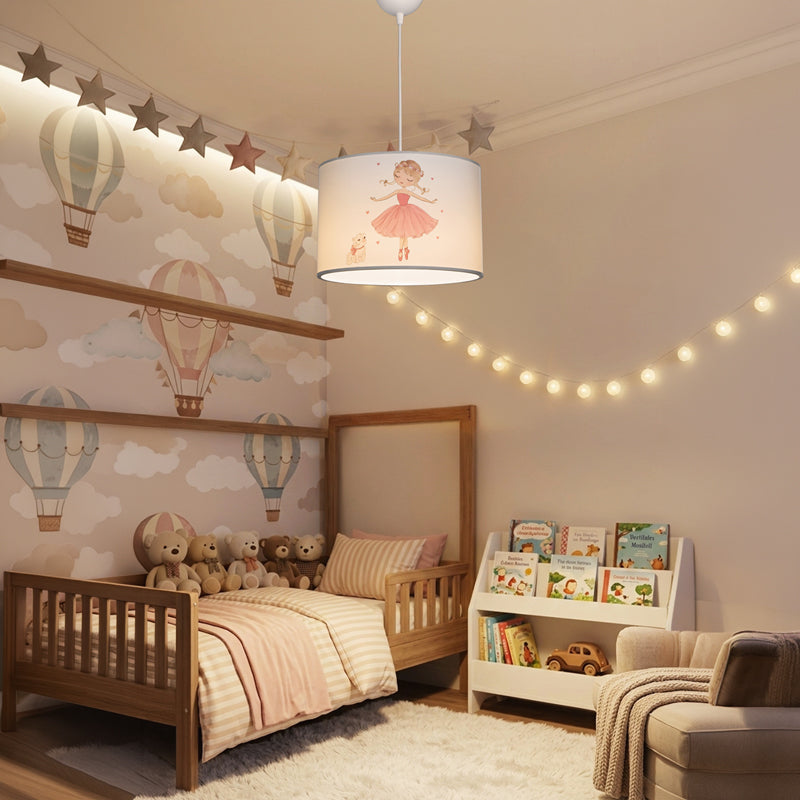Παιδικό φωτιστικό οροφής Ballerina  led E27 πολύχρωμο PVC Φ30x20εκ - Pakobazaar