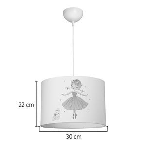 Παιδικό φωτιστικό οροφής Ballerina  led E27 πολύχρωμο PVC Φ30x20εκ - Pakobazaar
