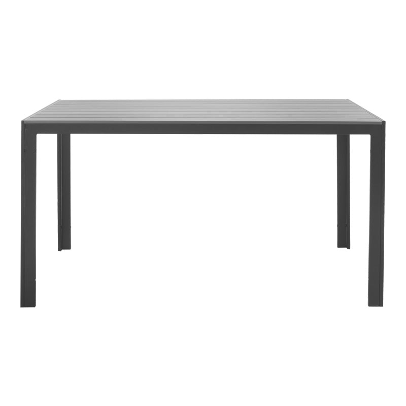 Τραπέζι Nares  αλουμίνιο ανθρακί-plywood γκρι 140x80x72.5εκ - Pakobazaar