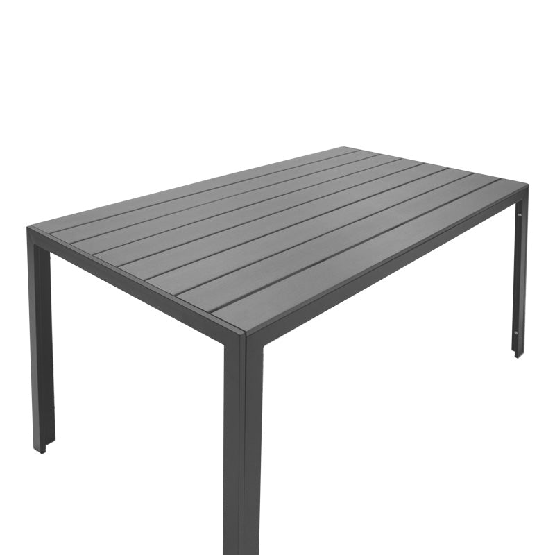 Τραπέζι Nares  αλουμίνιο ανθρακί-plywood γκρι 140x80x72.5εκ - Pakobazaar