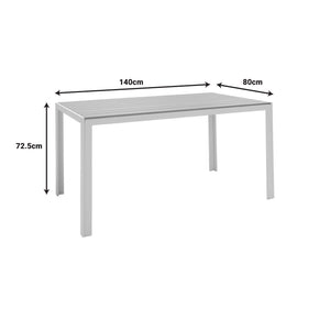 Τραπέζι Nares  αλουμίνιο λευκό-plywood φυσικό 140x80x72.5εκ - Image 4