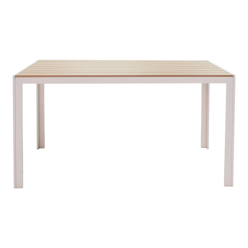Τραπεζαρία Zacreta-Nares σετ 5τεμ  λευκό-φυσικό 140x80x72.5εκ - Pakobazaar