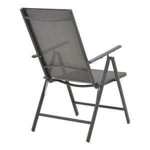 Πολυθρόνα Candor  ανθρακί μέταλλο και γκρι textilene 51.5x63.5x107εκ - Pakobazaar