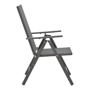 Πολυθρόνα Candor  ανθρακί μέταλλο και γκρι textilene 51.5x63.5x107εκ - Pakobazaar