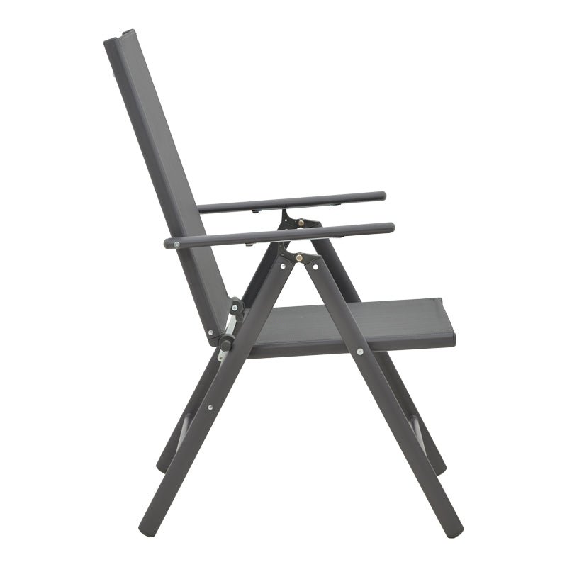 Πολυθρόνα Candor  ανθρακί μέταλλο και γκρι textilene 51.5x63.5x107εκ - Pakobazaar