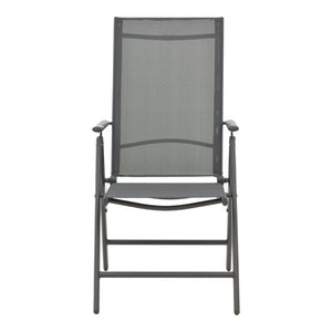 Πολυθρόνα Candor  ανθρακί μέταλλο και γκρι textilene 51.5x63.5x107εκ - Pakobazaar