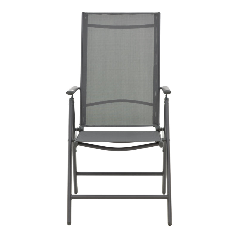 Πολυθρόνα Candor  ανθρακί μέταλλο και γκρι textilene 51.5x63.5x107εκ - Pakobazaar