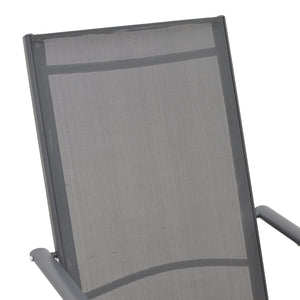 Πολυθρόνα Candor  ανθρακί μέταλλο και γκρι textilene 51.5x63.5x107εκ - Pakobazaar