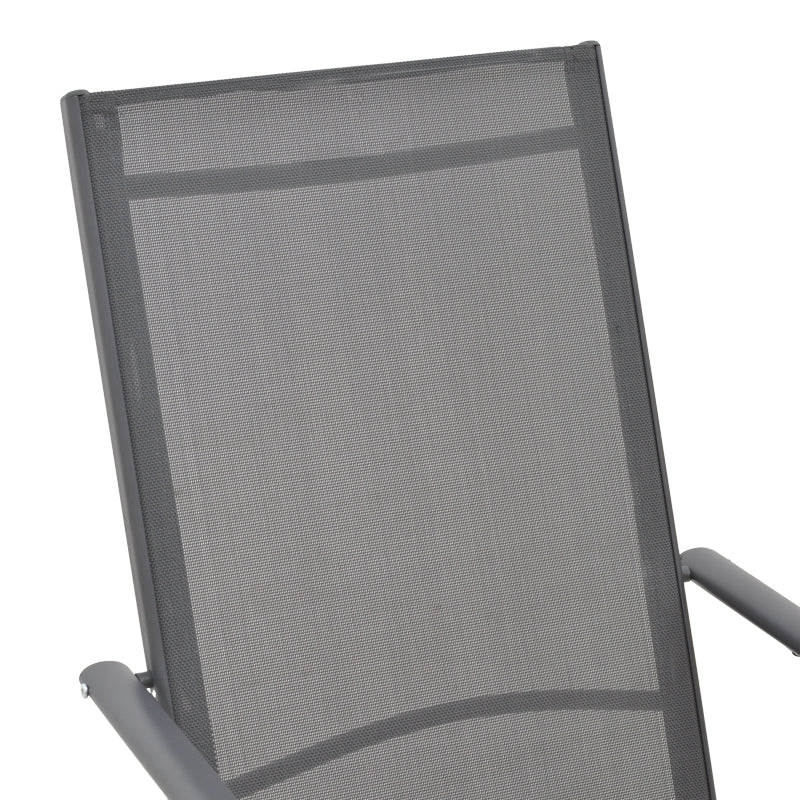 Πολυθρόνα Candor  ανθρακί μέταλλο και γκρι textilene 51.5x63.5x107εκ - Pakobazaar