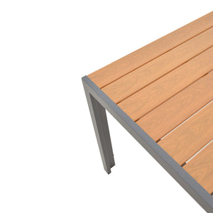 Τραπέζι Nares  αλουμίνιο ανθρακί-plywood φυσικό 180x90x72.5εκ - Pakobazaar