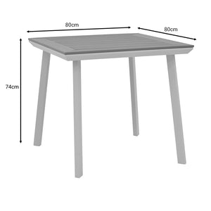 Τραπέζι Synergy  αλουμίνιο λευκό-plywood φυσικό 80x80x74εκ - Pakobazaar