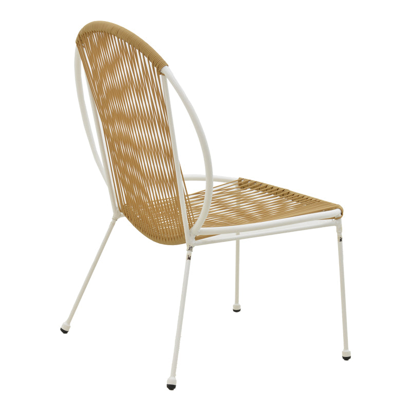 Καρέκλα Dapper  λευκό μέταλλο-pe φυσικό 64.5x71x92.5εκ - Pakobazaar