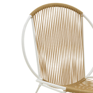 Καρέκλα Dapper  λευκό μέταλλο-pe φυσικό 64.5x71x92.5εκ - Pakobazaar