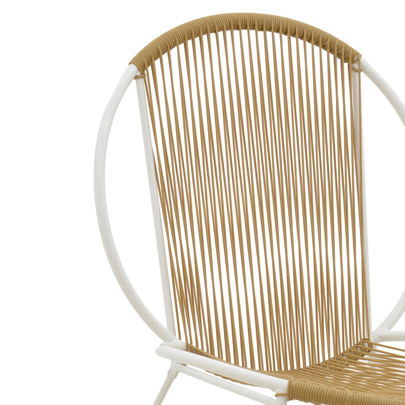 Καρέκλα Dapper  λευκό μέταλλο-pe φυσικό 64.5x71x92.5εκ - Pakobazaar