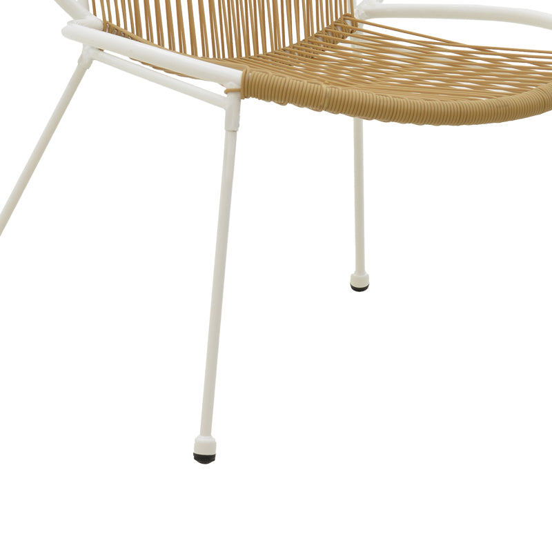 Καρέκλα Dapper  λευκό μέταλλο-pe φυσικό 64.5x71x92.5εκ - Pakobazaar