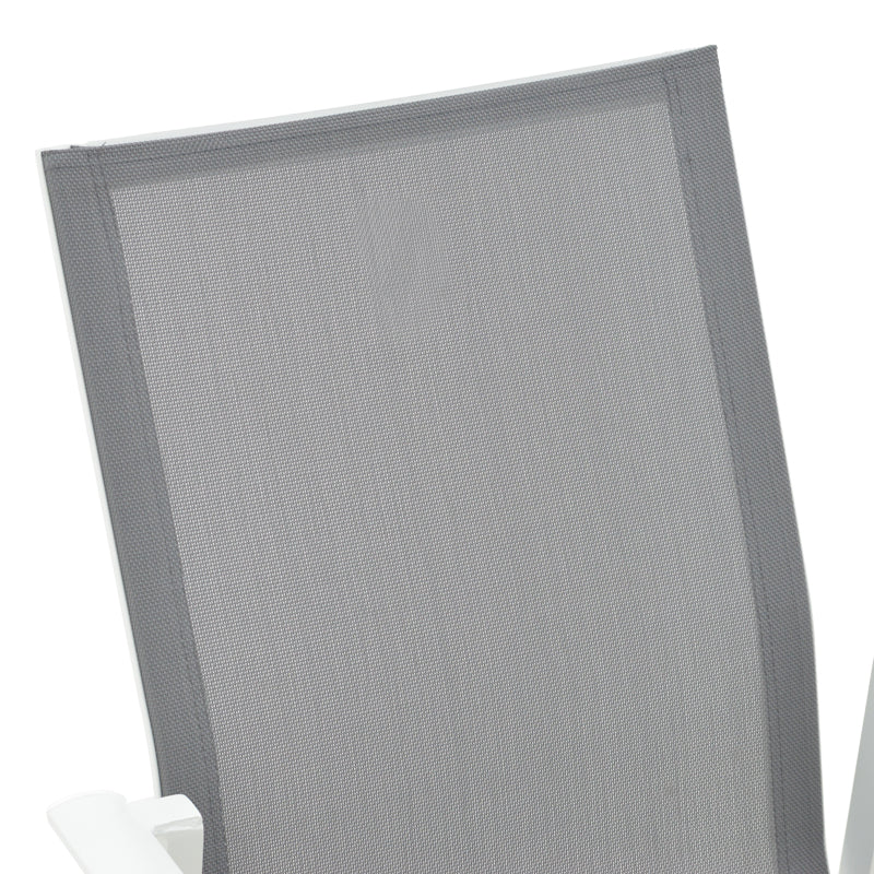 Πολυθρόνα κήπου Dashiell  αλουμίνιο λευκό textilene γκρι 71x58x94εκ - Image 5