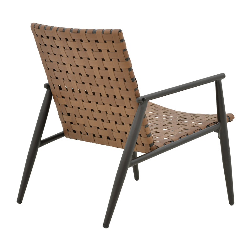 Πολυθρόνα Eamon  μαύρο αλουμίνιο και pe rattan σε καφέ απόχρωση 72.5x73.5x77εκ - Pakobazaar