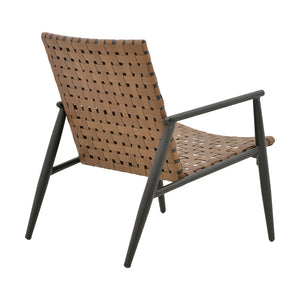 Πολυθρόνα Eamon  μαύρο αλουμίνιο και pe rattan σε καφέ απόχρωση 72.5x73.5x77εκ - Pakobazaar