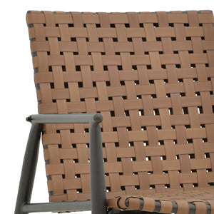 Πολυθρόνα Eamon  μαύρο αλουμίνιο και pe rattan σε καφέ απόχρωση 72.5x73.5x77εκ - Pakobazaar