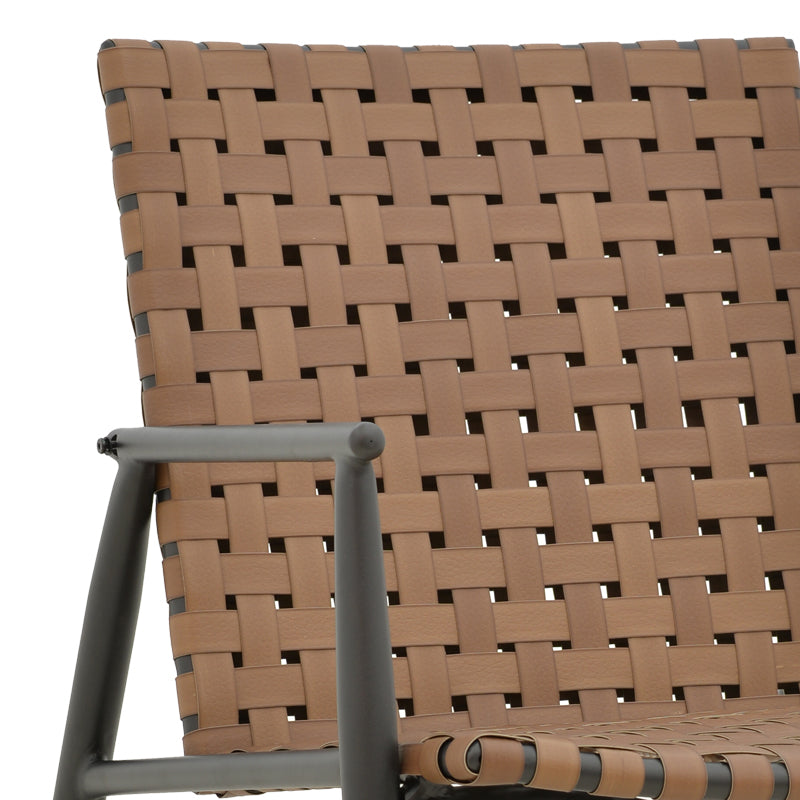 Πολυθρόνα Eamon  μαύρο αλουμίνιο και pe rattan σε καφέ απόχρωση 72.5x73.5x77εκ - Pakobazaar
