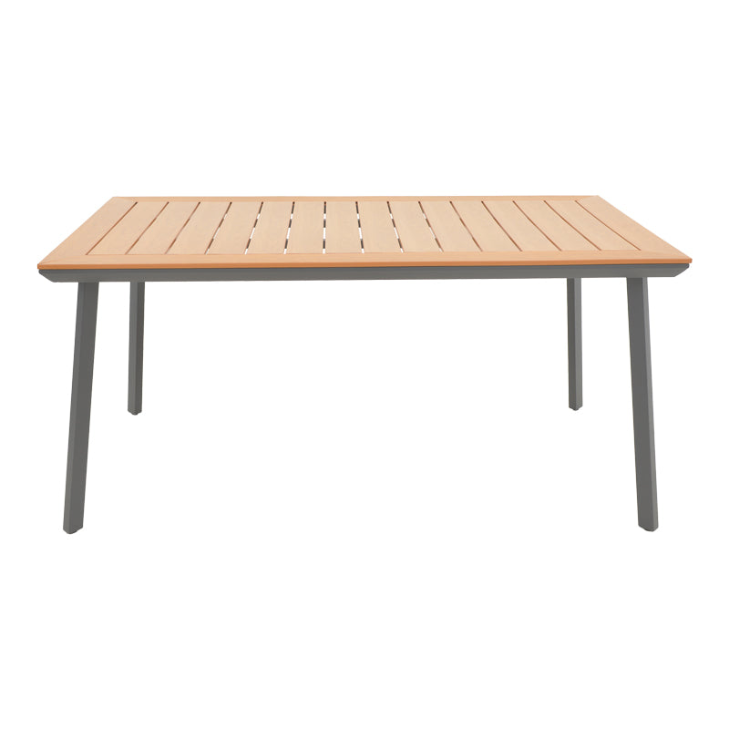 Τραπέζι Griffith  ανθρακί αλουμίνιο και plywood σε φυσική απόχρωση 160x90x74εκ - Pakobazaar