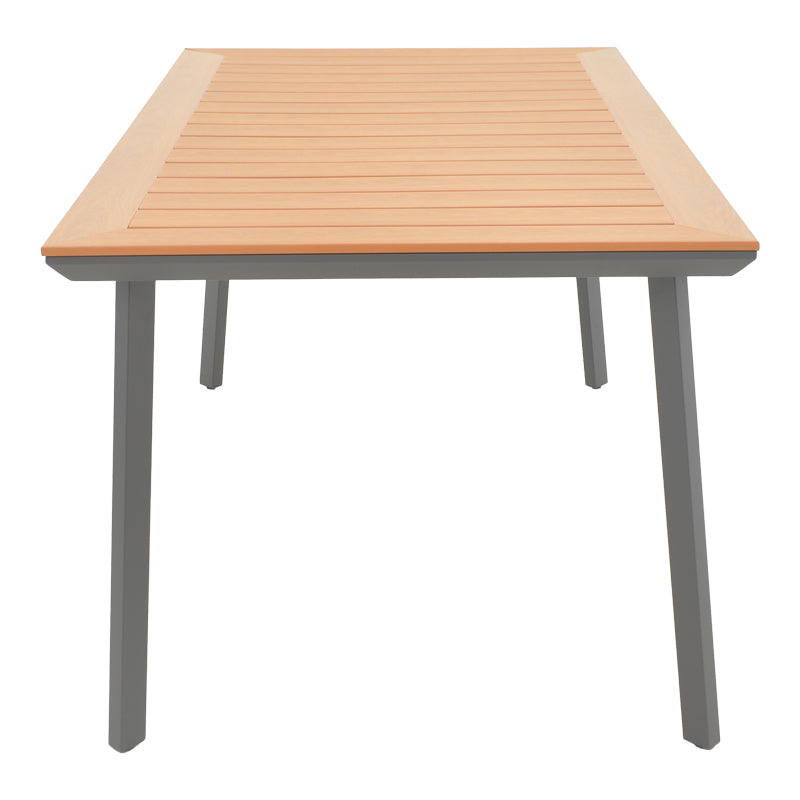 Τραπέζι Griffith  ανθρακί αλουμίνιο και plywood σε φυσική απόχρωση 160x90x74εκ - Pakobazaar