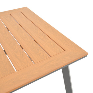Τραπέζι Griffith  ανθρακί αλουμίνιο και plywood σε φυσική απόχρωση 160x90x74εκ - Pakobazaar