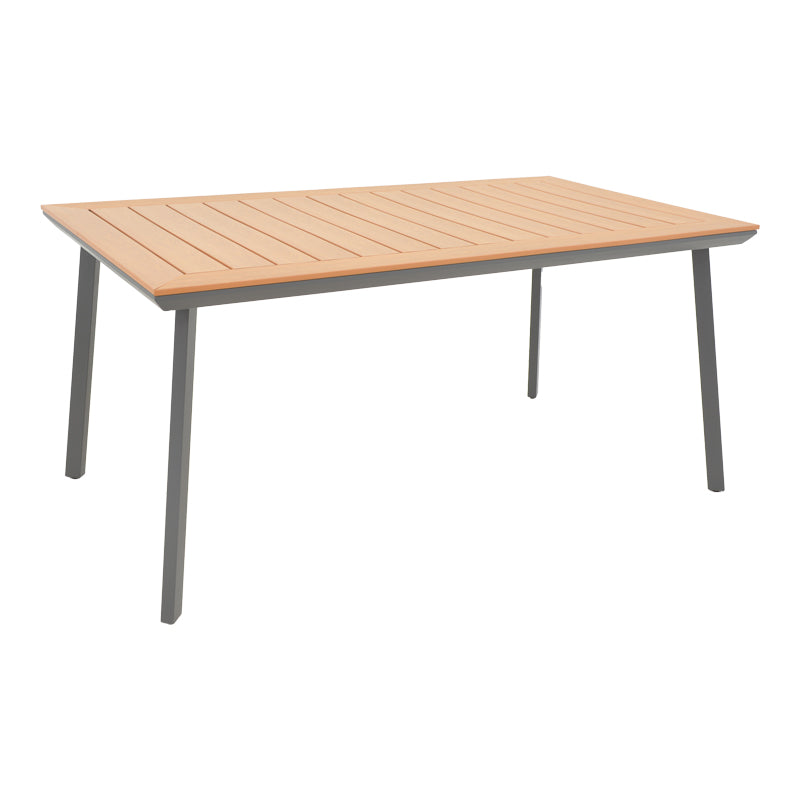 Τραπέζι Griffith  ανθρακί αλουμίνιο και plywood σε φυσική απόχρωση 160x90x74εκ - Pakobazaar