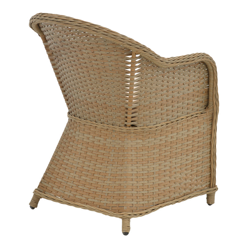 Πολυθρόνα κήπου Hadrian  rattan καφέ- textilene μπεζ 57x70x85εκ - Pakobazaar