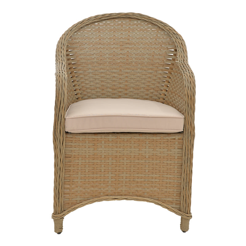Πολυθρόνα κήπου Hadrian  rattan καφέ- textilene μπεζ 57x70x85εκ - Pakobazaar