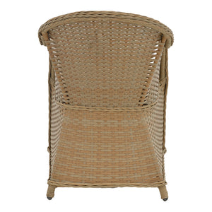 Πολυθρόνα κήπου Hadrian  rattan καφέ- textilene μπεζ 57x70x85εκ - Pakobazaar
