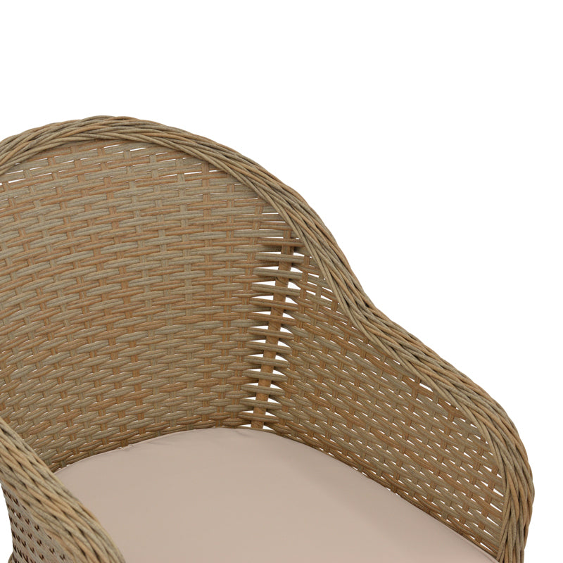 Πολυθρόνα κήπου Hadrian  rattan καφέ- textilene μπεζ 57x70x85εκ - Pakobazaar