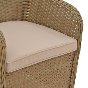 Πολυθρόνα κήπου Hadrian  rattan καφέ- textilene μπεζ 57x70x85εκ - Pakobazaar
