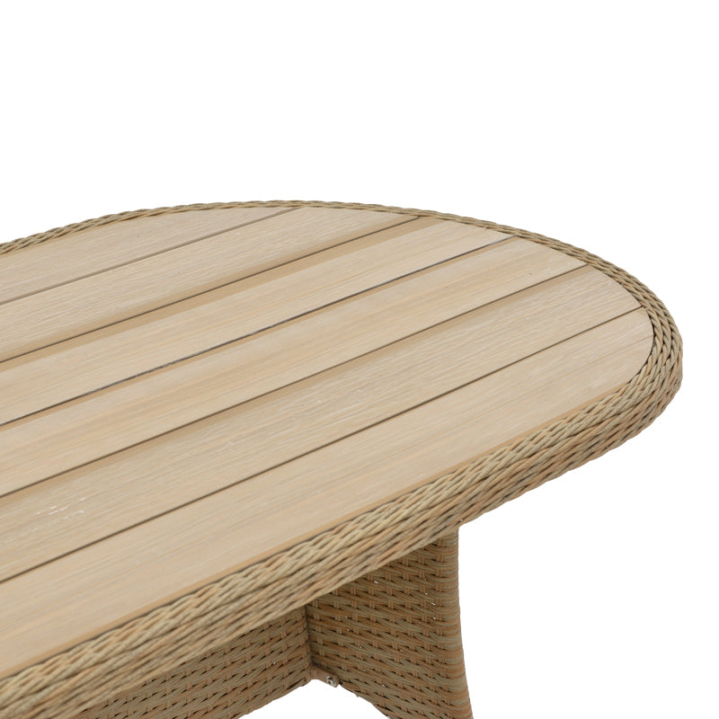 Τραπέζι Keir  rattan-αλουμίνιο καφέ 180x90x72εκ - Image 3