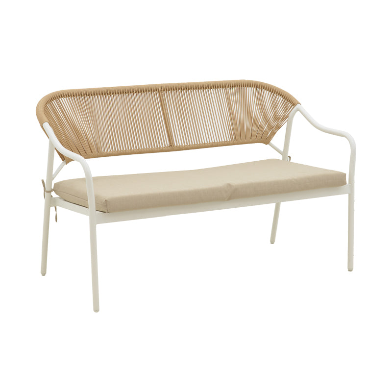 Σαλόνι Bonanza  σετ 4τμχ rattan μπεζ-μέταλλο λευκό - Pakobazaar