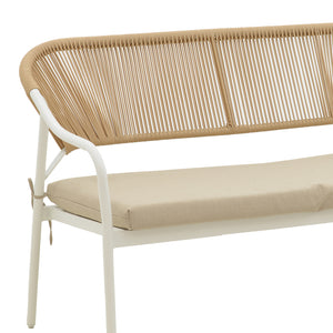 Σαλόνι Bonanza  σετ 4τμχ rattan μπεζ-μέταλλο λευκό - Pakobazaar