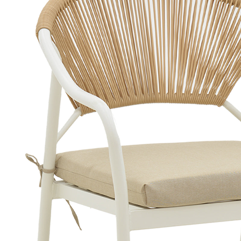 Σαλόνι Bonanza  σετ 4τμχ rattan μπεζ-μέταλλο λευκό - Pakobazaar
