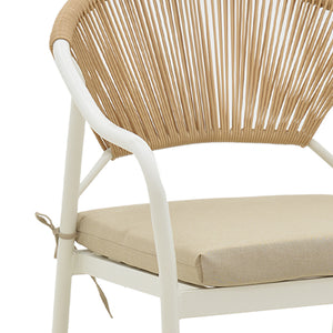 Σαλόνι Bonanza  σετ 4τμχ rattan μπεζ-μέταλλο λευκό - Pakobazaar