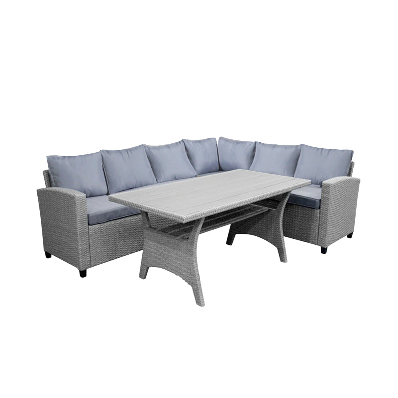 Σαλόνι με αναστρέψιμο καναπέ Flashy  σετ 3τμχ ύφασμα ανθρακί-rattan ανθρακί - Image 1