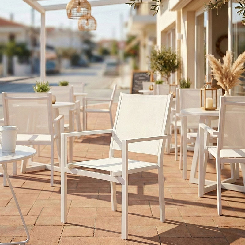 Πολυθρόνα Zacreta  αλουμίνιο-textilene σε λευκή απόχρωση 56x61x87.5εκ - Image 2