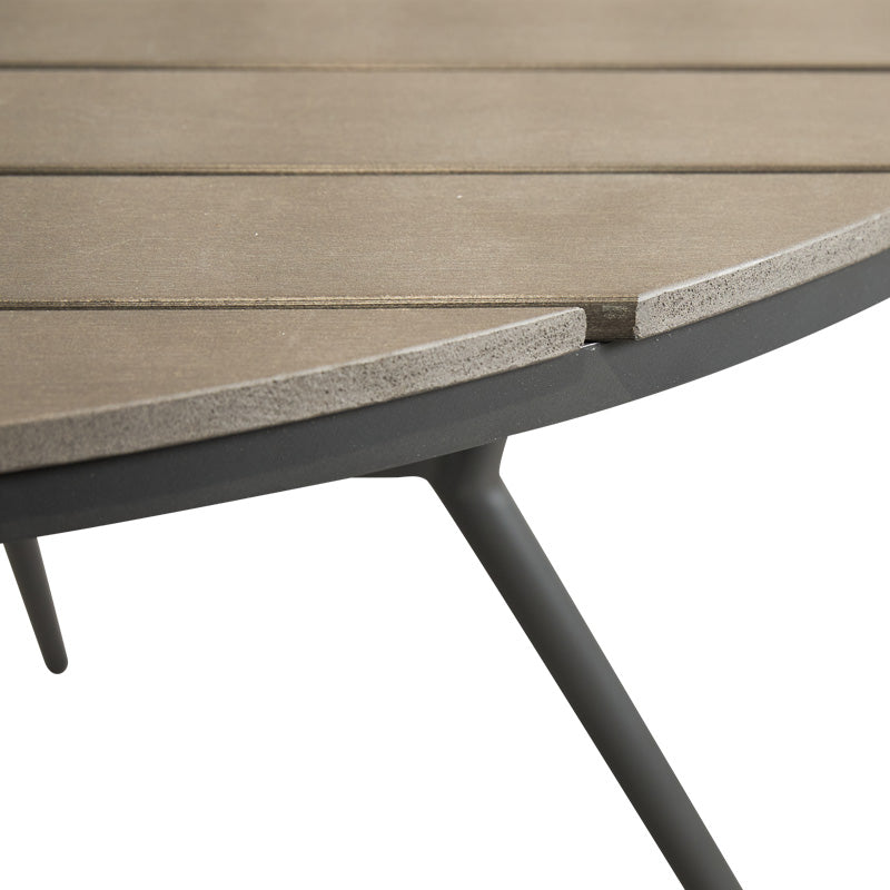 Τραπεζαρία Appa-Moly σετ 5τεμ  αλουμίνιο και plywood σε ανθρακί απόχρωση Φ120x74εκ - Pakobazaar