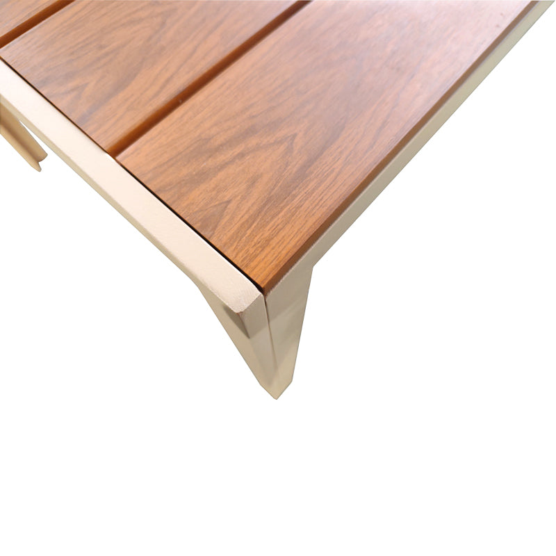 Τραπέζι Nares  αλουμίνιο cappuccino-plywood σε φυσική απόχρωση 140x80x72.5εκ - Pakobazaar