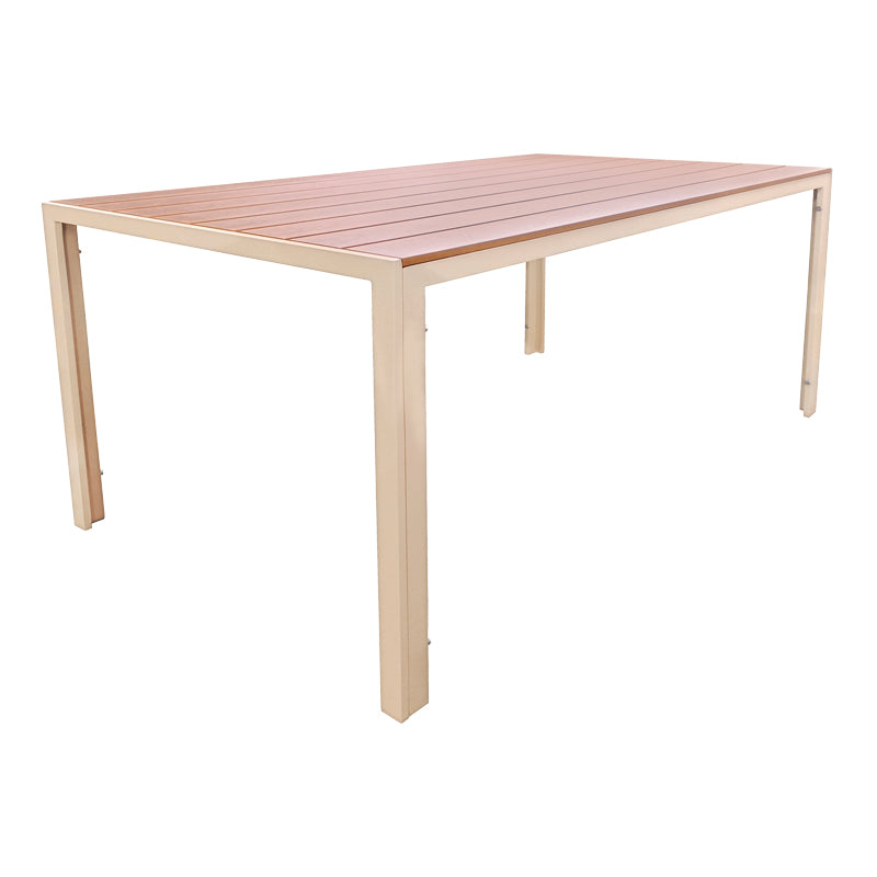 Τραπέζι Nares  αλουμίνιο cappuccino-plywood σε φυσική απόχρωση 140x80x72.5εκ - Pakobazaar