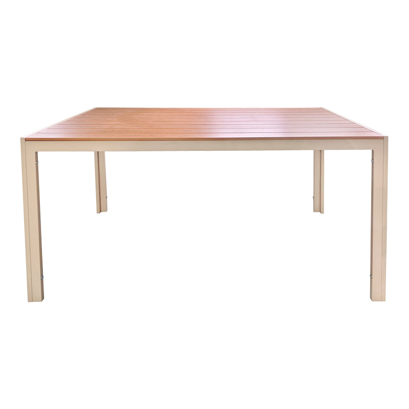 Τραπέζι Nares  αλουμίνιο cappuccino-plywood σε φυσική απόχρωση 180x90x72.5εκ - Pakobazaar