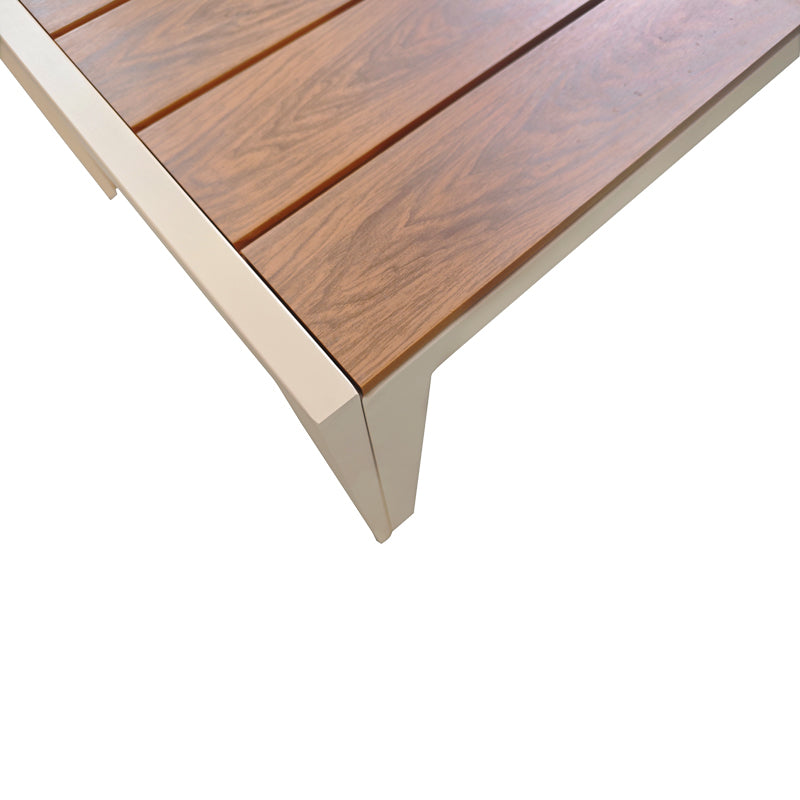 Τραπέζι Nares  αλουμίνιο cappuccino-plywood σε φυσική απόχρωση 180x90x72.5εκ - Pakobazaar
