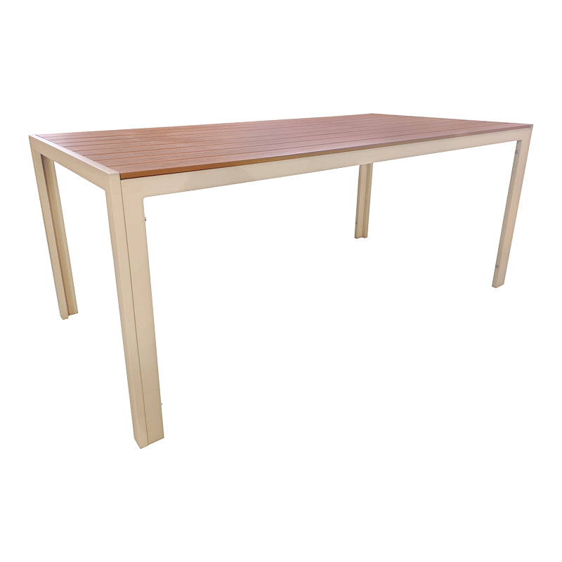 Τραπέζι Nares  αλουμίνιο cappuccino-plywood σε φυσική απόχρωση 180x90x72.5εκ - Pakobazaar