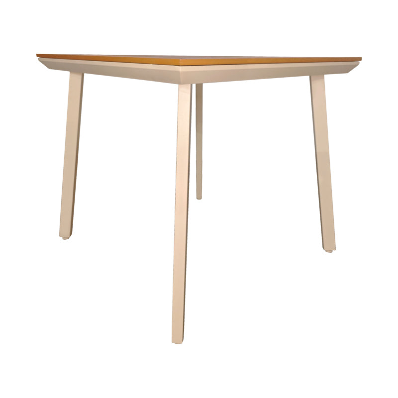Τραπέζι Synergy  αλουμίνιο cappuccino-plywood σε φυσική απόχρωση 80x80x74εκ - Pakobazaar