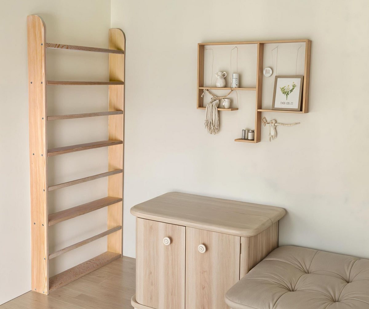 Βιβλιοθήκη Saronida Δρυς 120x50x8 εκ. Μασίφ Ξύλου